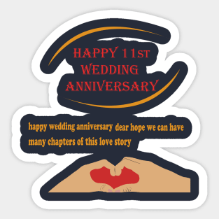 happy 11st wedding anniversary Sticker